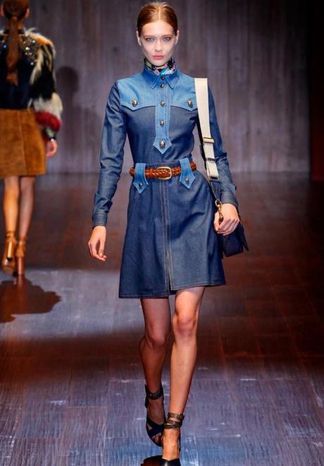 Vestido denim Gucci Primavera Verano 2015