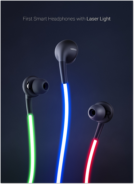 Glow, los auriculares con luz láser incorporada