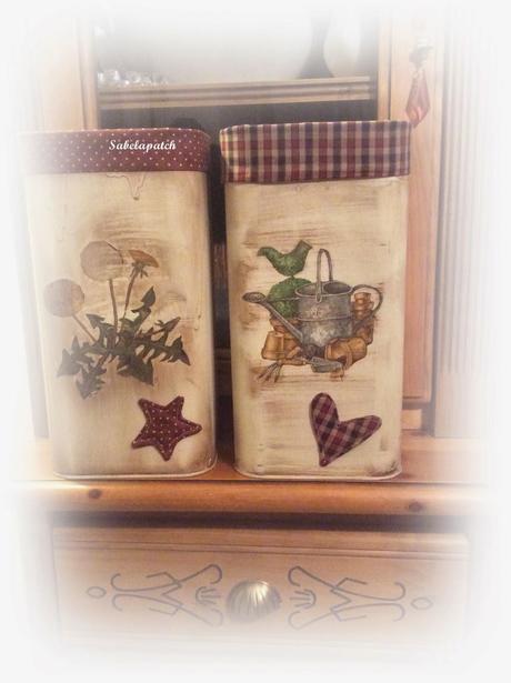 Latas en decoupage Latas en decoupage