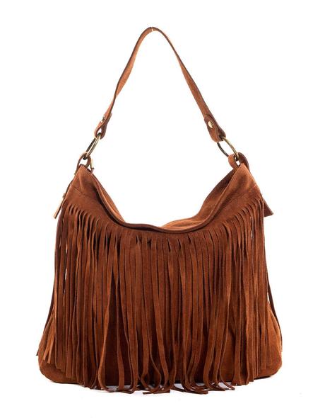 Buenas compras de rebajas Bolso marrón de flecos