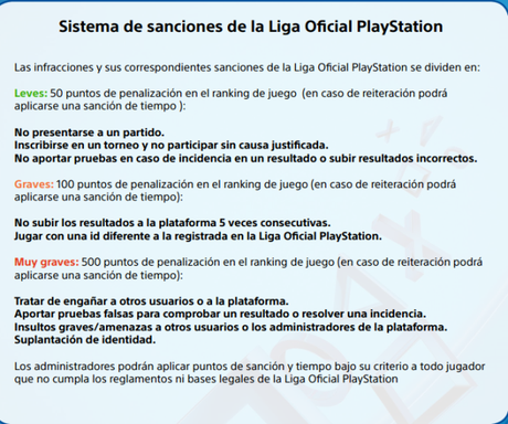 PlayStation anuncia torneos más equitativos en su liga oficial Sanciones Liga oficial PlayStation