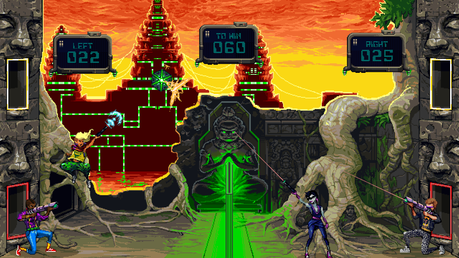 El deporte del futuro consiste en liarse a tiros en una especie de volley de neón El deporte del futuro consiste en liarse a tiros en una especie de volley de neón