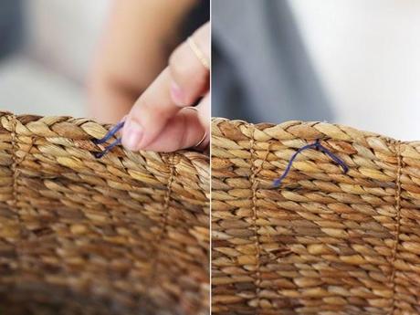 DIY ADORNAR UN CESTON DE MIMBRE CON BORLONES