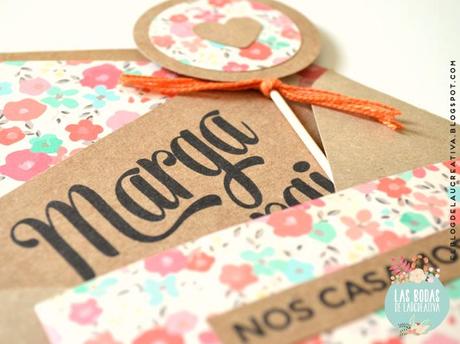 INVITACIONES DE BODA: KRAFT + PATTERN DE FLORES INVITACIONES DE BODA: KRAFT + PATTERN DE FLORES