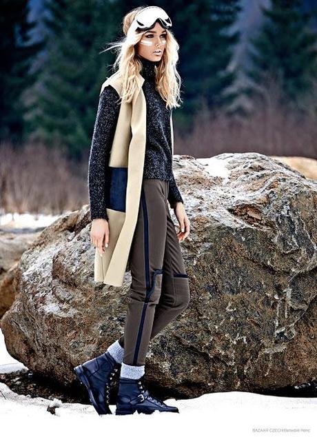 Henrieta M se divierte en la nieve para Bazaar República Checa Henrieta M se divierte en la nieve para Bazaar República Checa