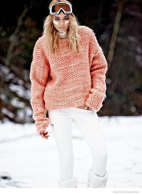 Henrieta M se divierte en la nieve para Bazaar República Checa Henrieta M se divierte en la nieve para Bazaar República Checa