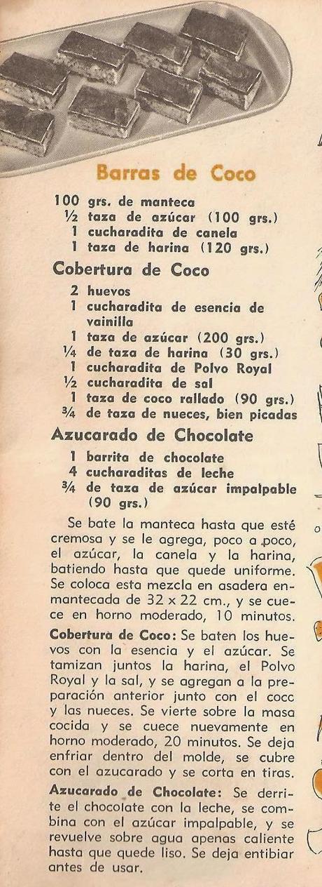 Barras de coco Barras de coco