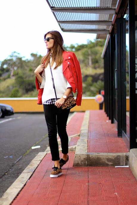 Leopard, plaid and leather