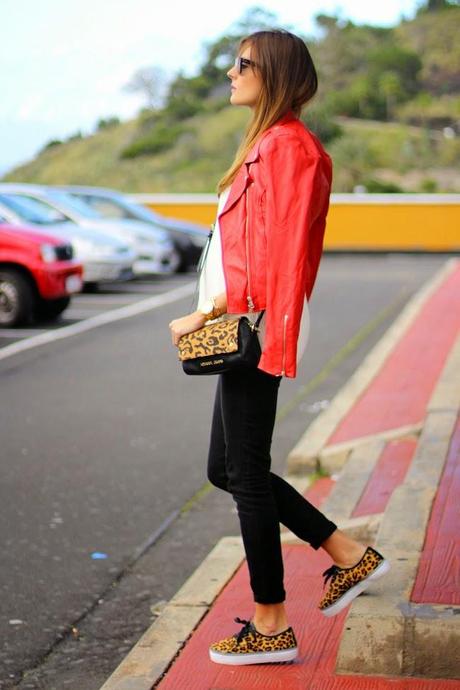 Leopard, plaid and leather