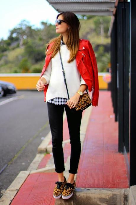 Leopard, plaid and leather