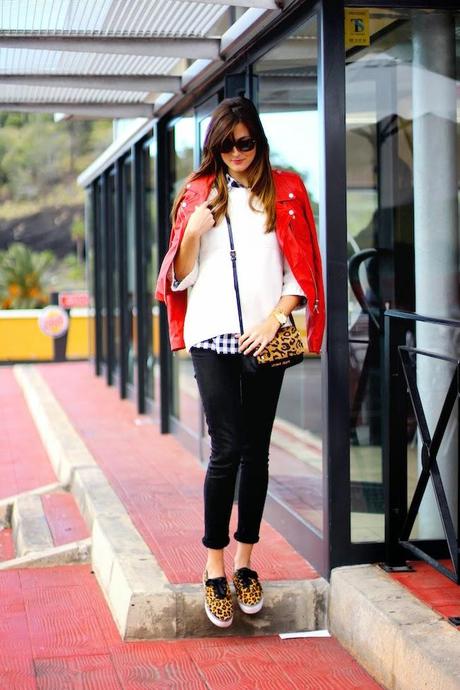 Leopard, plaid and leather Leopard, plaid and leather