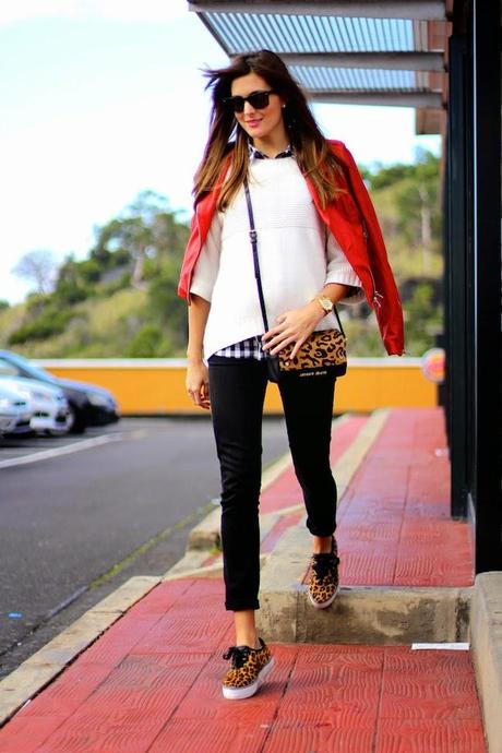 Leopard, plaid and leather