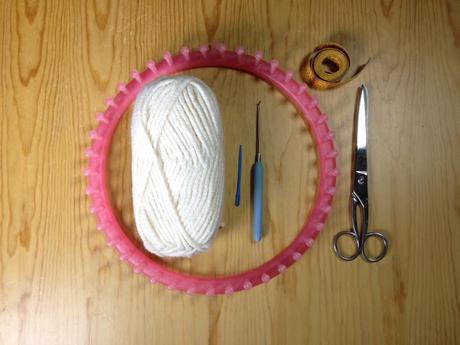 Teje un gorro popcorn en telar Materiales tutorial gorro popcorn stitch tejido en telar