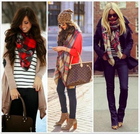 Tendencias: Plaids como bufandas Tendencias: Plaids como bufandas