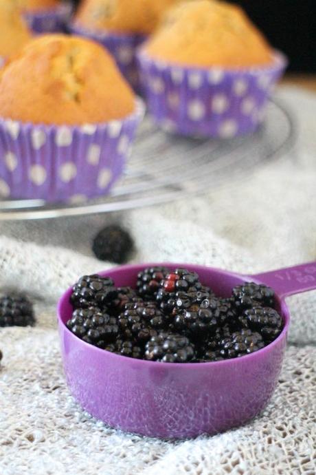 Muffins de moras silvestres con glaseado de limón Muffins de moras silvestres con glaseado de limón