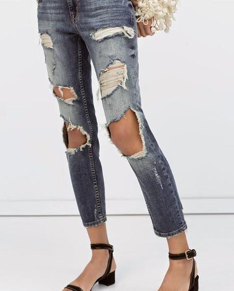 ¿Cómo llevar la tendencia de los vaqueros rotos? Colección primavera-verano 2015 Zara