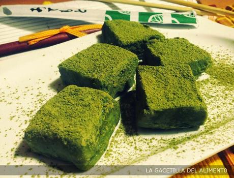 Trufas de chocolate blanco y té matcha. Matcha nama choco japonesas