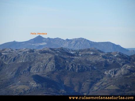 Ruta Tene, Cascorbal, Airua, Navalón: Desde el Airua Naval, vista de Peña Manteca