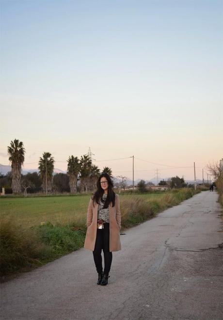 Black, white and camel coat Black, white and camel coat