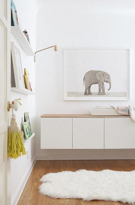 Dormitorios infantiles en blanco y madera The Animal Print Shop by Sharon Montrose