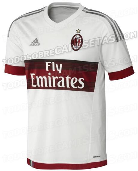 Segunda camiseta blanca del Milan 2015 - 2016