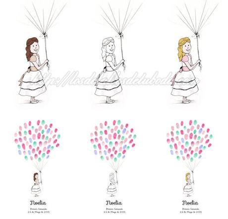 Lámina para huellas comunión niña Lámina para huellas comunión niña