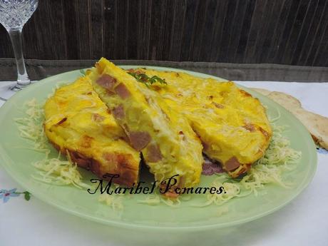 Tortilla de macarrones a la carbonara en olla programable. Tortilla de macarrones a la carbonara en olla programable.