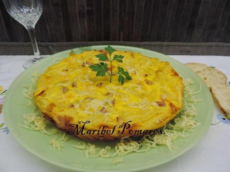 Tortilla de macarrones a la carbonara en olla programable. Tortilla de macarrones a la carbonara en olla programable.