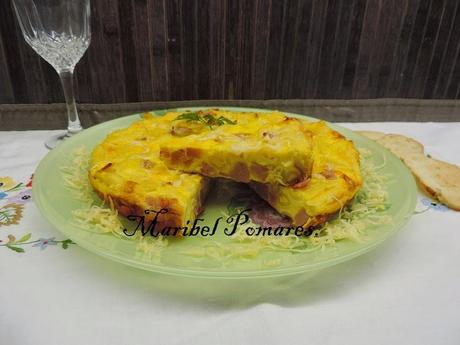 Tortilla de macarrones a la carbonara en olla programable. Tortilla de macarrones a la carbonara en olla programable.