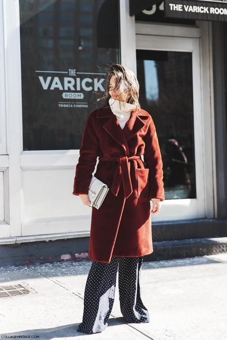 STREET STYLE NYFW I New_York_Fashion_Week-Fall_Winter_2015-Street_Style-NYFW-Maria_Dueñas-Polka_Dots_Trousers-Red_Coat-4