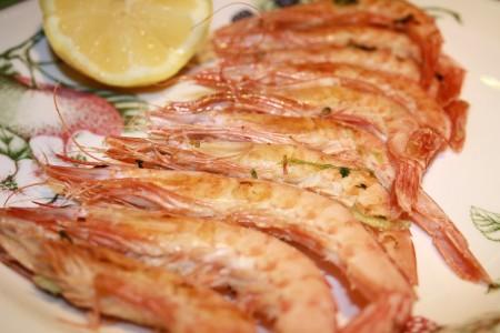 Gambas salteadas a la sidra y a la mantequilla salada Gambas salteadas