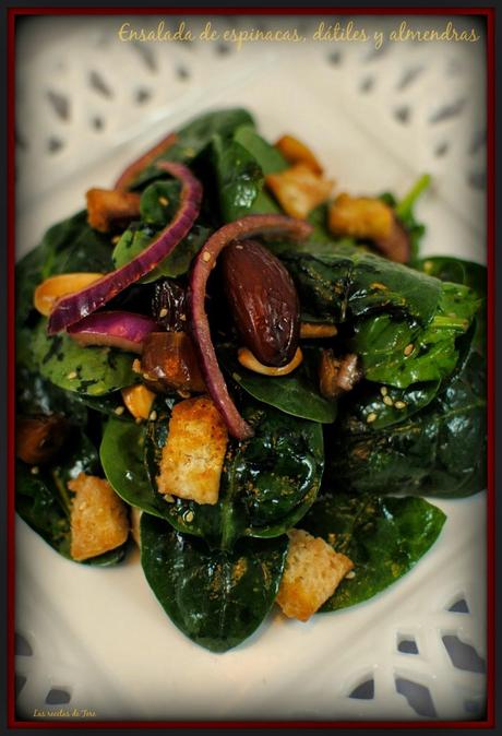 ensalada de espinacas dátiles y almendras tererecetas las recetas de tere 05 ensalada de espinacas dátiles y almendras tererecetas 05