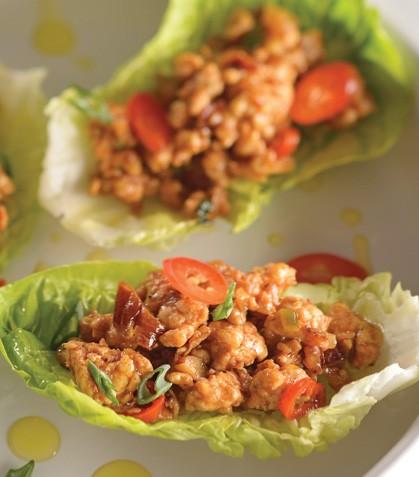 Tacos de lechuga con pollo Tacos de lechuga con pollo