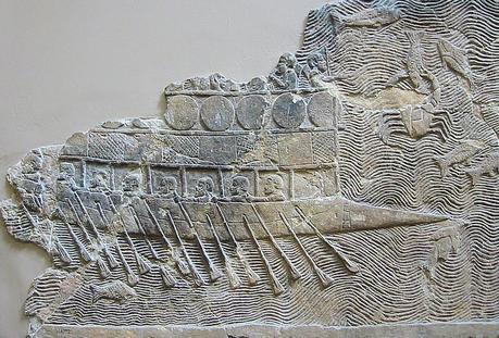 Relieve de nave de guerra fenicia del Palacio de Sennacherib, Nínive