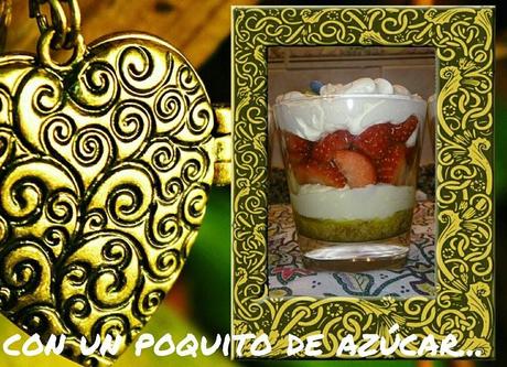 POSTRE DE FRESAS, GALLETAS, QUESO Y NATA POSTRE DE FRESAS, GALLETAS, QUESO Y NATA