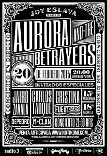 Concierto en Madrid de Aurora & The Betrayers con Carlos Tarque, Jairo Zavala y Cristina Manjón como invitados