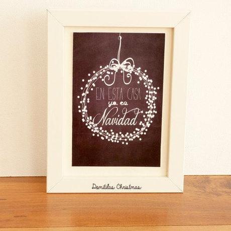 Felicita la Navidad con una pizarra Lámina Digital Navideña con acabado Pizarra estilo Corona