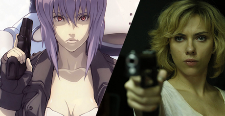 Kusanagi y Johansson ghost in the shell, scarlett johansson, asiáticos, fans, makoto kusanagi, masamune shirow, el zorro con gafas