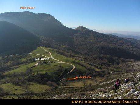 Ruta Foces del Rio Pendon y Varallonga: Desde el pico Varallonga, bajando a Les Praeres