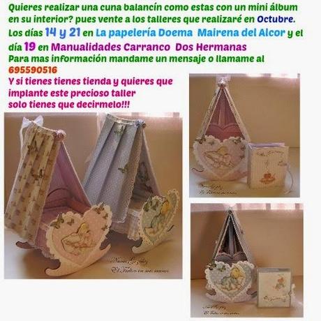 Taller de Scrapbook ,Cuna balancín con mini álbum