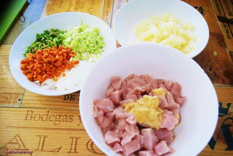 Arroz cremoso con pavo, frutas y curry Arroz cremoso con pavo, frutas y curry