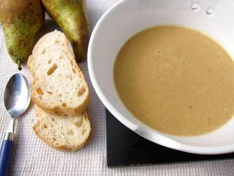 Crema de pera con mostaza dijon y almendras. (#ColorYSabor) crema-de-pera-mostaza-y-almendras-0