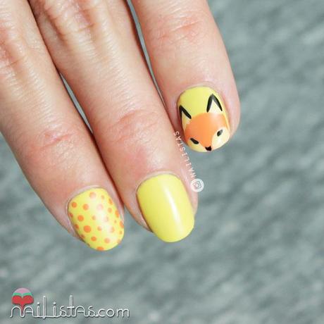 diseños de uñas de animales nail art de zorro