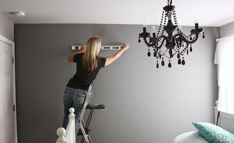 Tutorial para transformar un dormitorio con pintura de dibujo en espiga Tutorial para transformar un dormitorio con pintura de dibujo en espiga