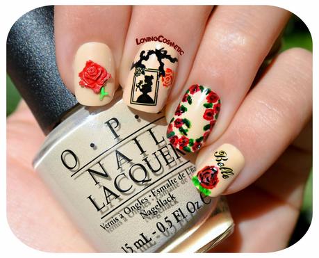 Nail Art Belle - La Bella y la Bestia. Nail Art Belle - La Bella y la Bestia.