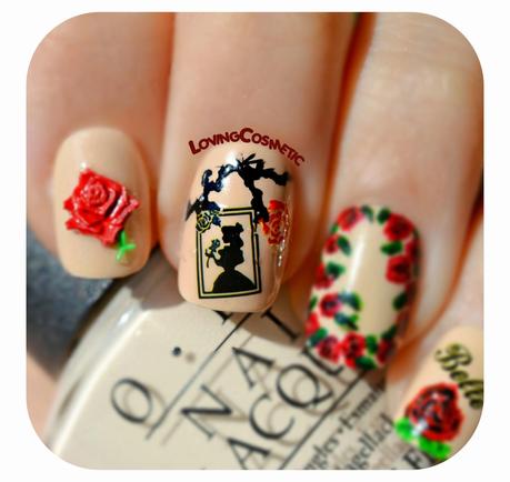 Nail Art Belle - La Bella y la Bestia. Nail Art Belle - La Bella y la Bestia.