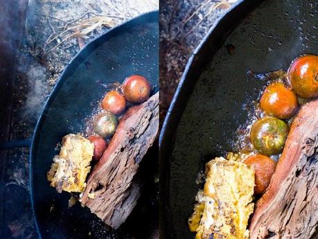 VACACIONES EN EL CAMPO: POLENTA Y TOMATES ASADOS AL DISCO Y TARTA INVERTIDA DE PERAS **2DA PARTE**