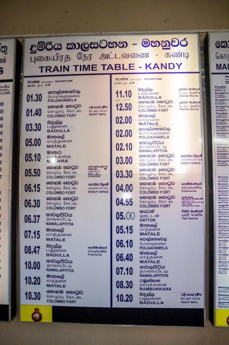 Kandy - Horarios Trenes