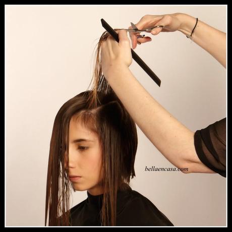 CABELLO CHOCOLATE CON MECHAS MARRONES Y CORTE BOB PASO A PASO