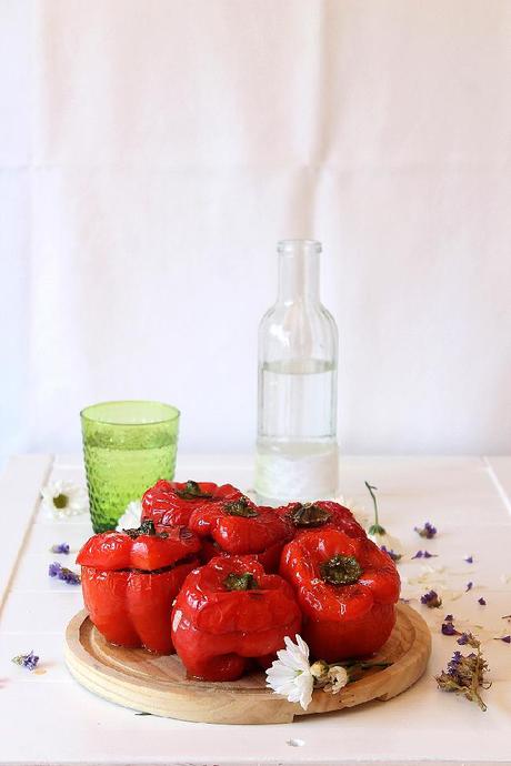 Pimientos rojos rellenos de carne